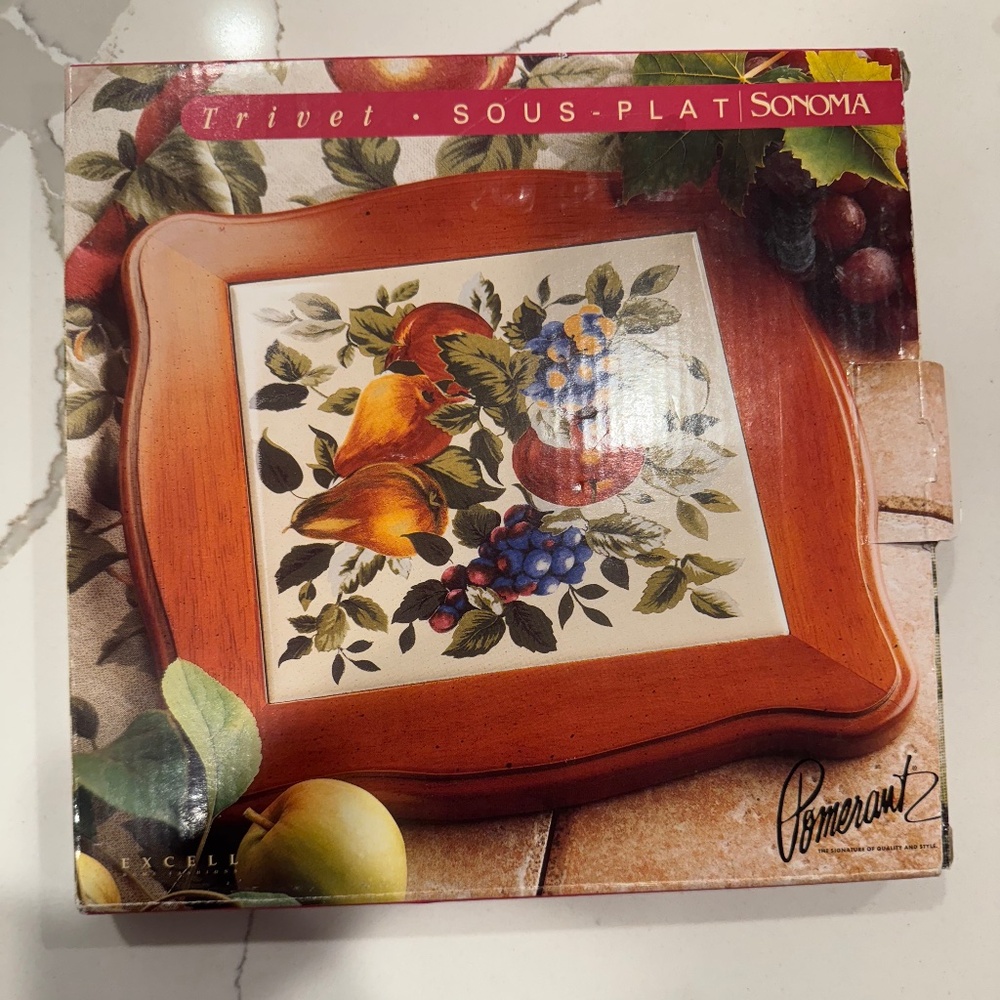 Vintage Sonoma Posa Fuentes Fruit Cluster Tea Tile Trivet by Sakura